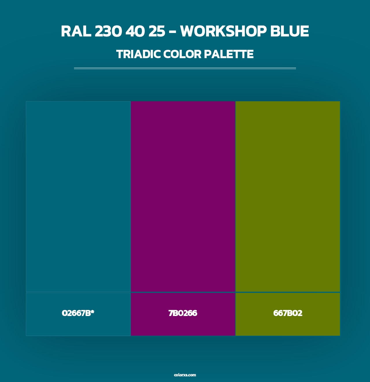 RAL 230 40 25 - Workshop Blue - Triadic Color Palette