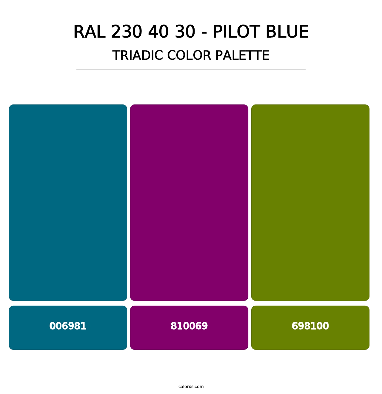 RAL 230 40 30 - Pilot Blue - Triadic Color Palette