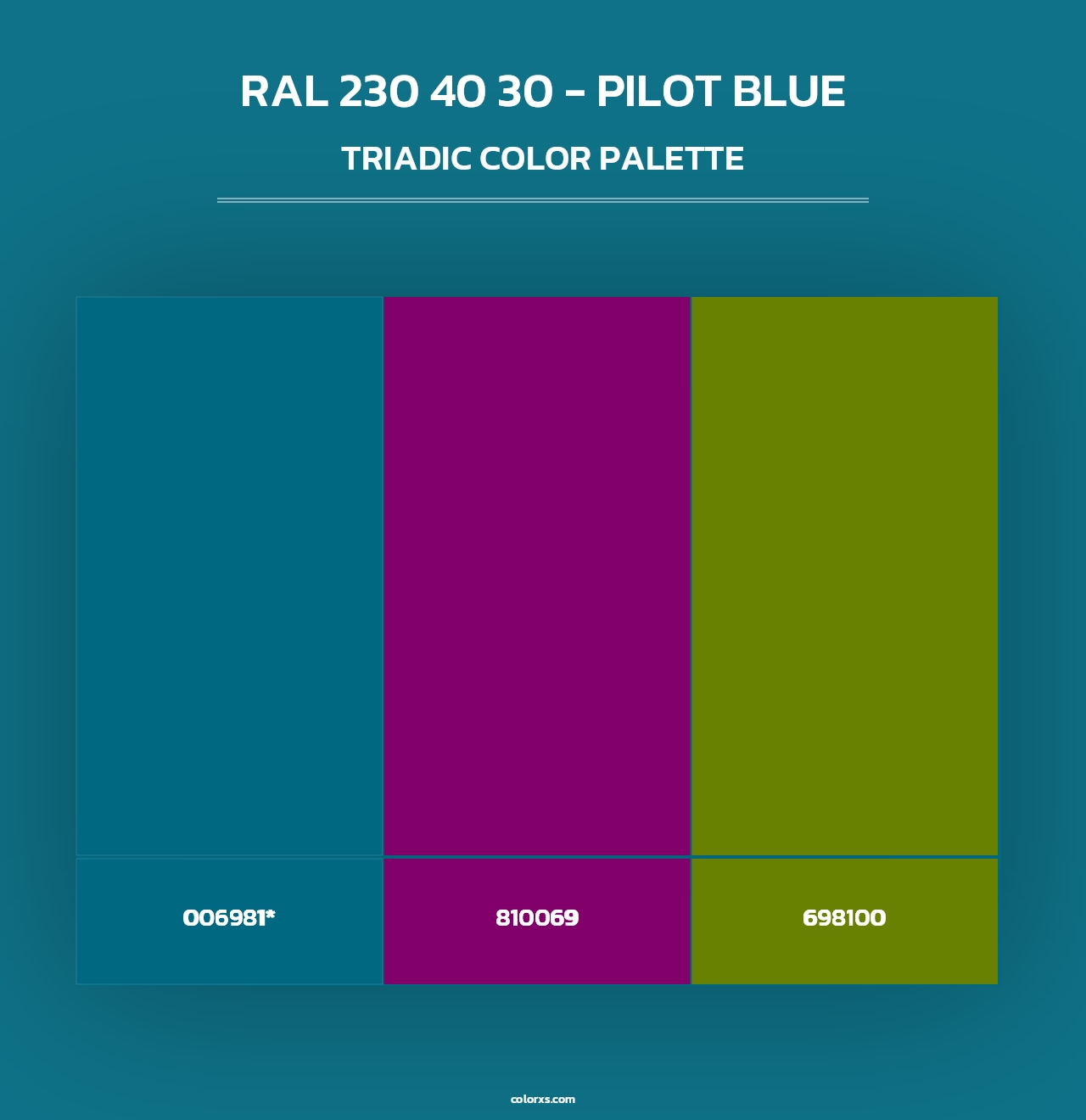 RAL 230 40 30 - Pilot Blue - Triadic Color Palette
