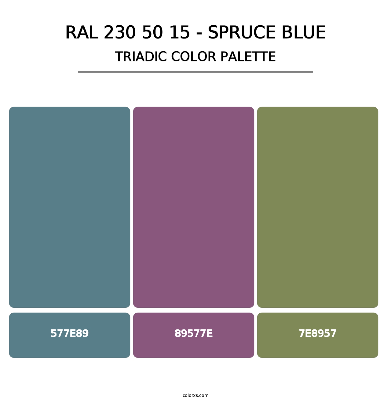 RAL 230 50 15 - Spruce Blue - Triadic Color Palette