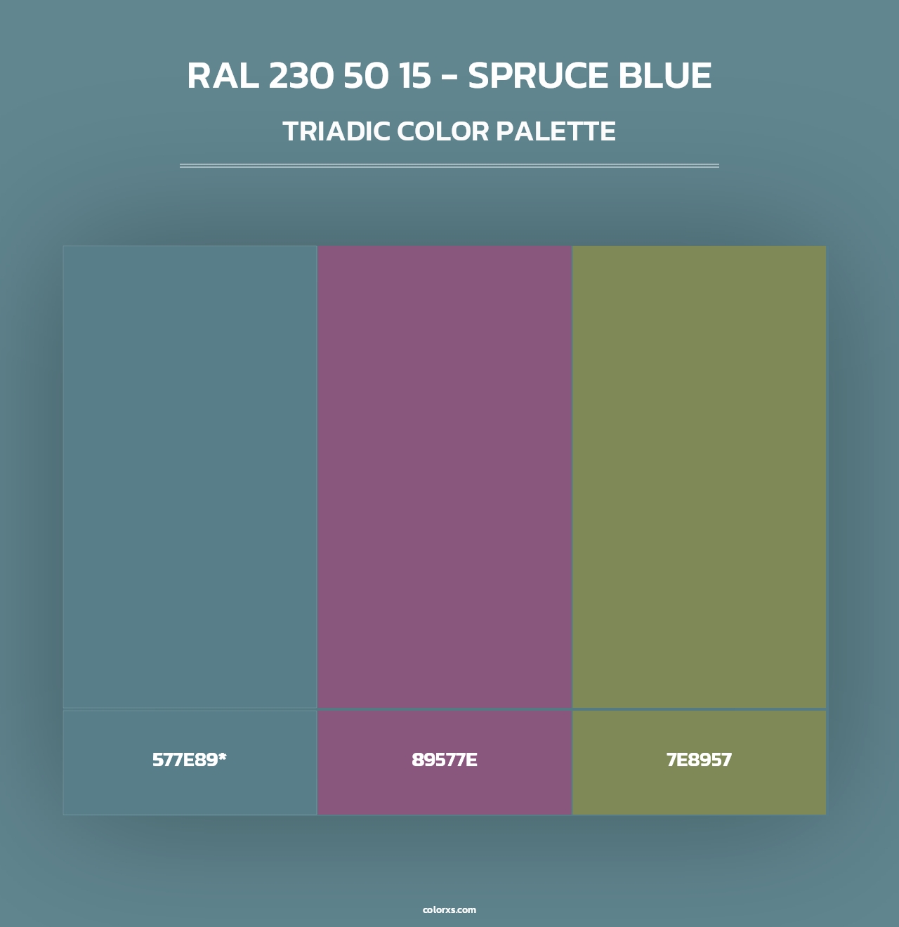 RAL 230 50 15 - Spruce Blue - Triadic Color Palette