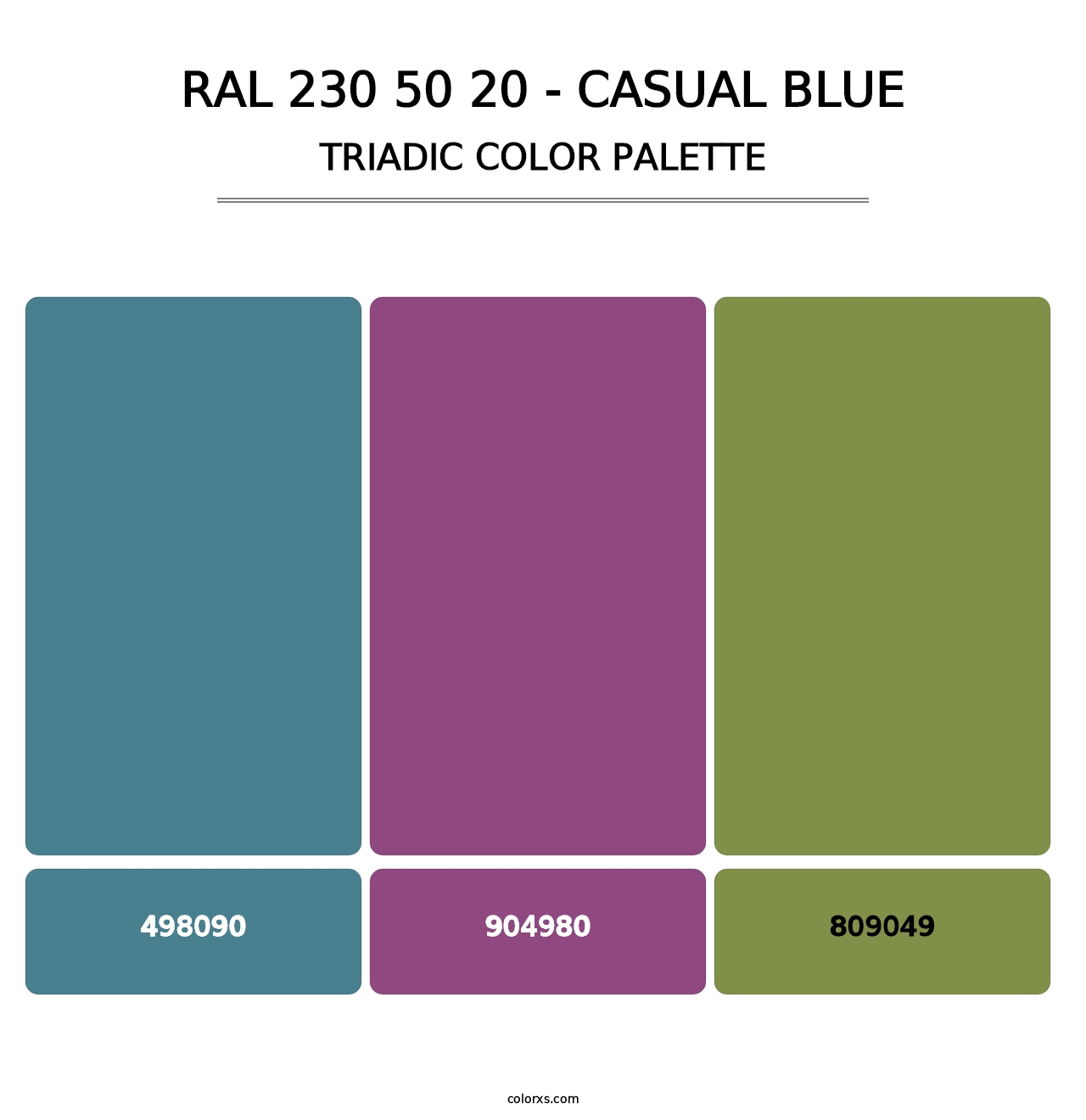 RAL 230 50 20 - Casual Blue - Triadic Color Palette