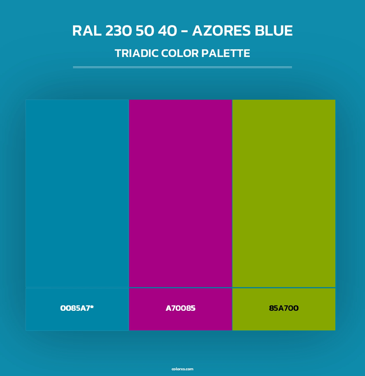 RAL 230 50 40 - Azores Blue - Triadic Color Palette