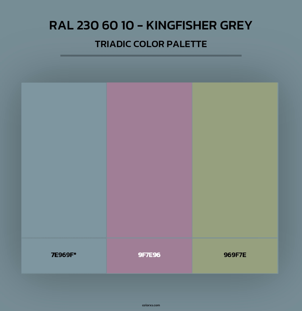 RAL 230 60 10 - Kingfisher Grey - Triadic Color Palette