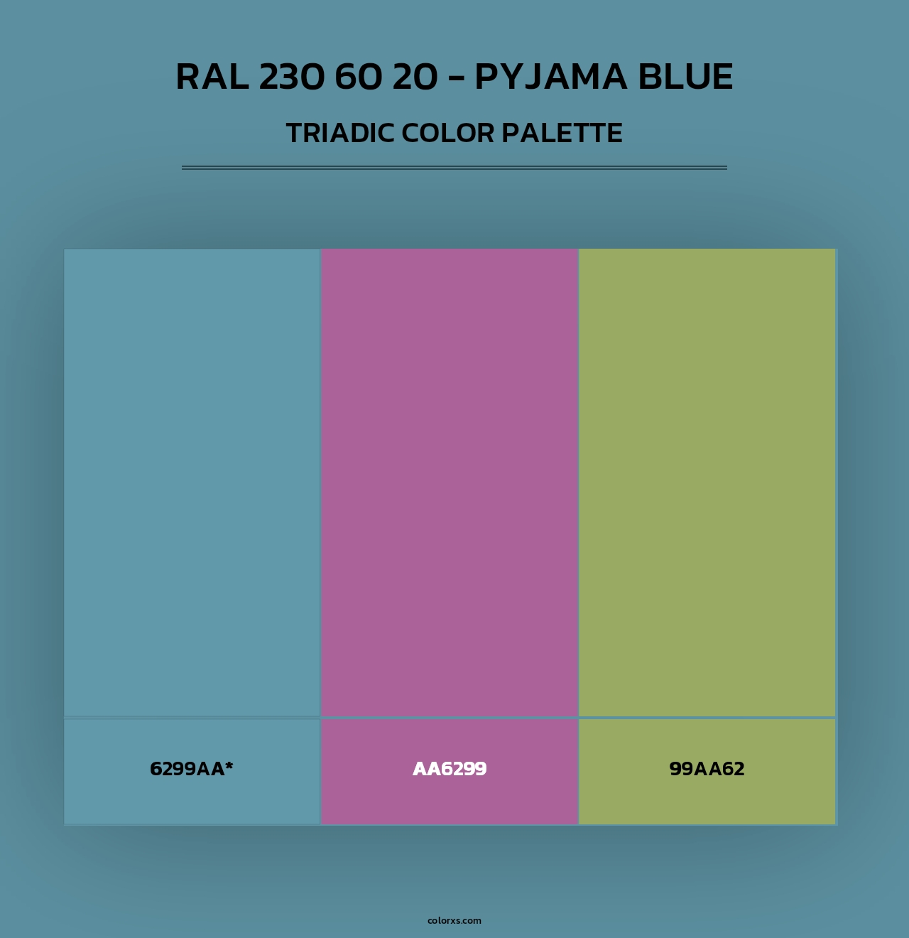 RAL 230 60 20 - Pyjama Blue - Triadic Color Palette