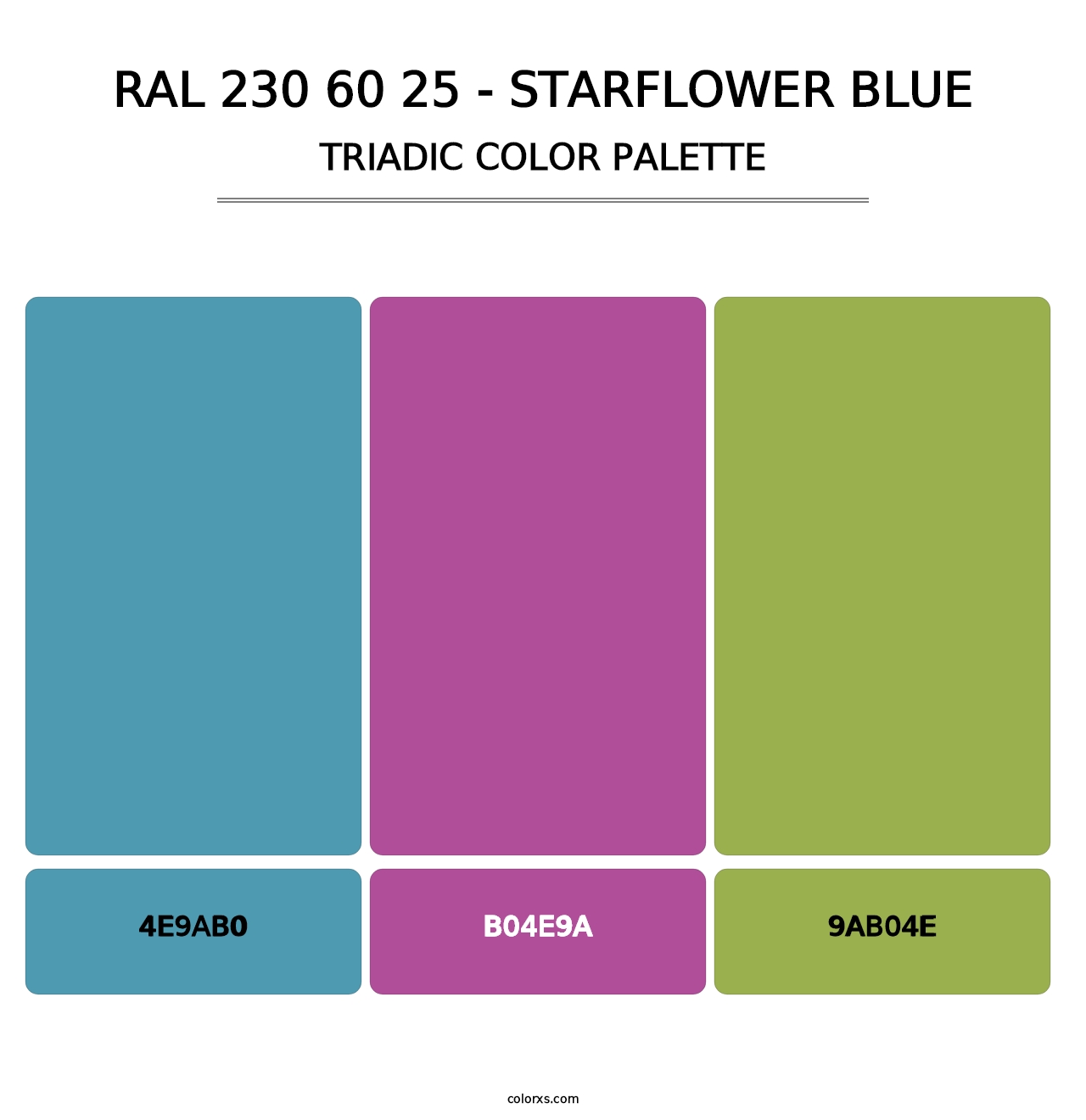 RAL 230 60 25 - Starflower Blue - Triadic Color Palette