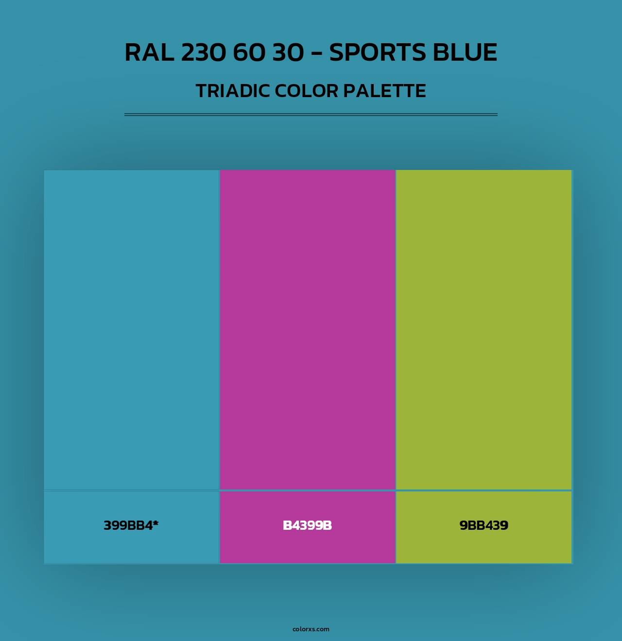 RAL 230 60 30 - Sports Blue - Triadic Color Palette