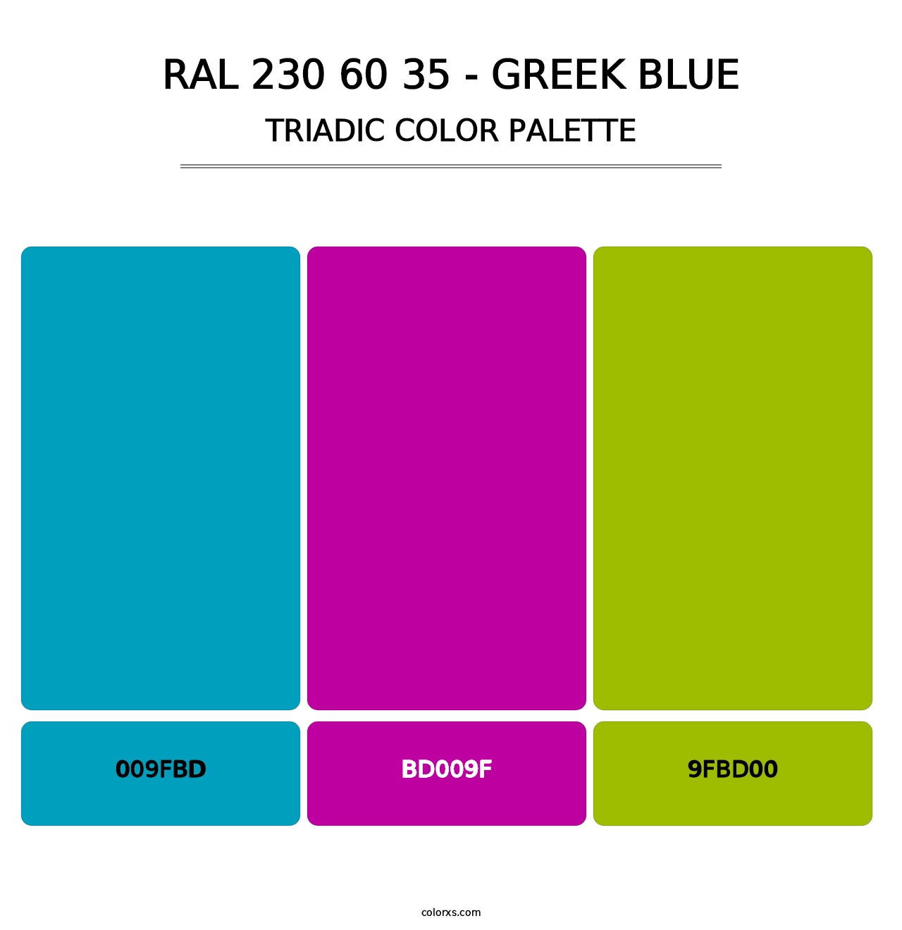 RAL 230 60 35 - Greek Blue - Triadic Color Palette