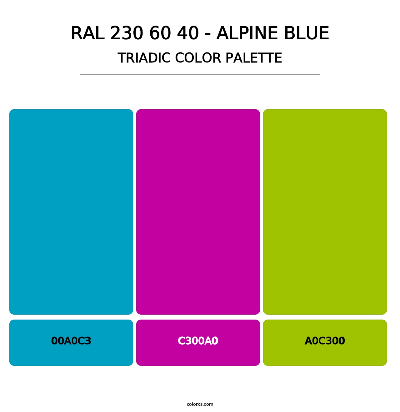 RAL 230 60 40 - Alpine Blue - Triadic Color Palette