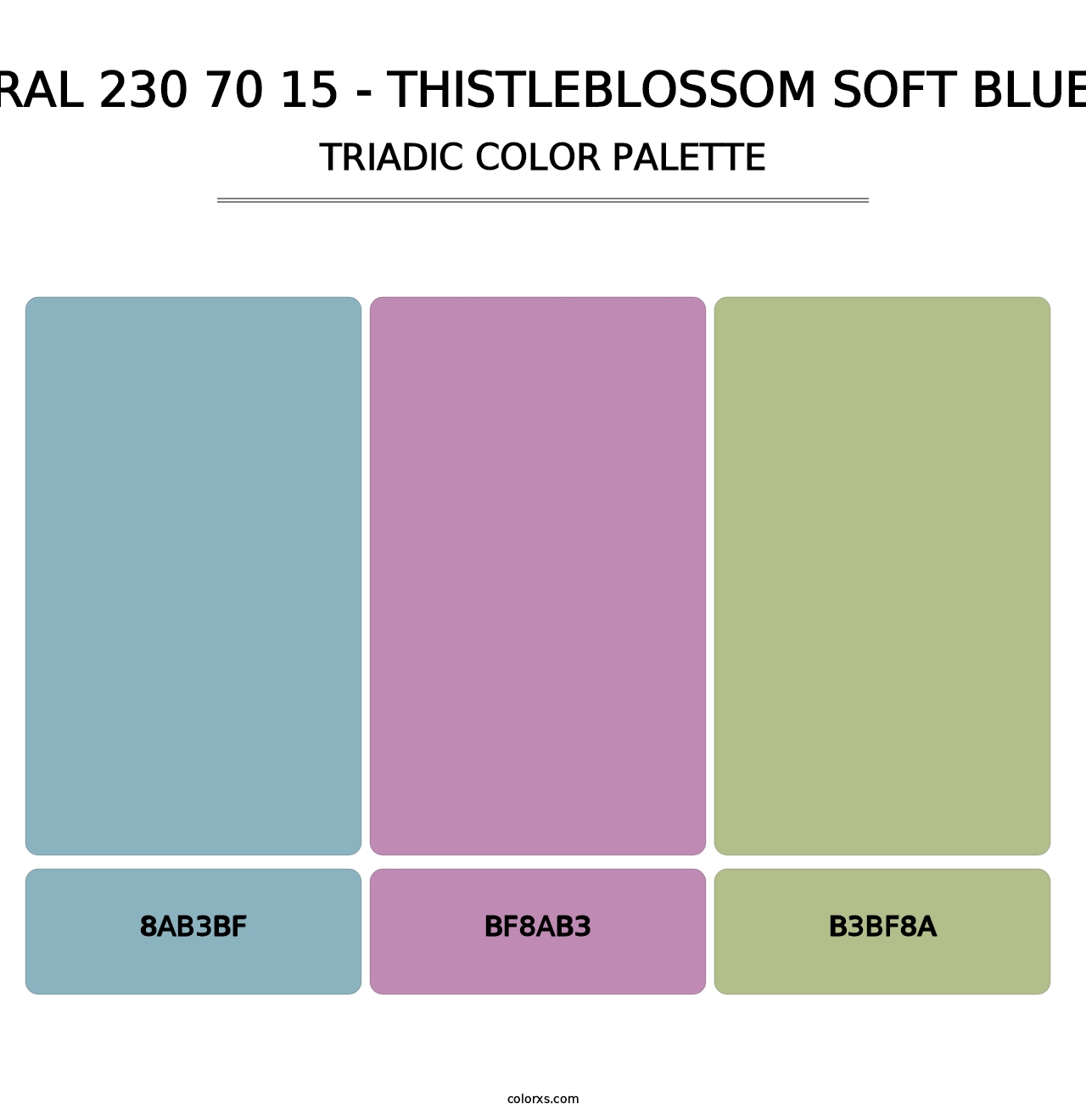 RAL 230 70 15 - Thistleblossom Soft Blue - Triadic Color Palette
