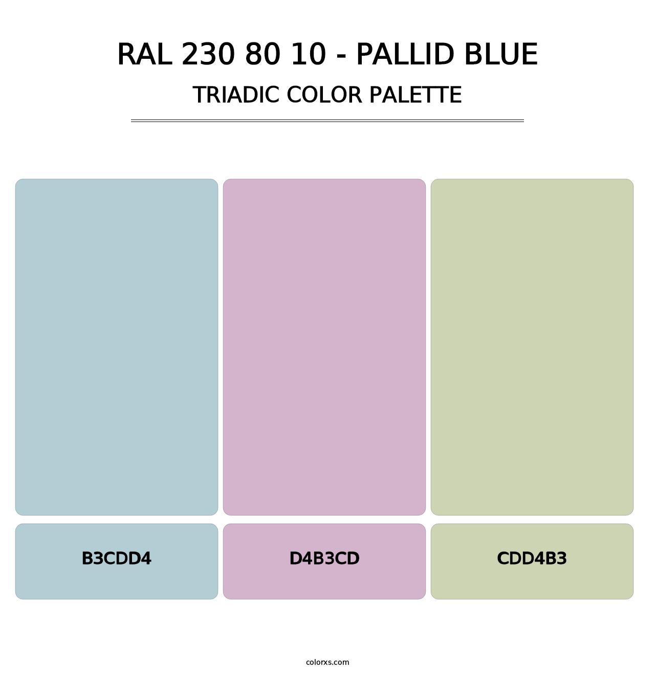 RAL 230 80 10 - Pallid Blue - Triadic Color Palette