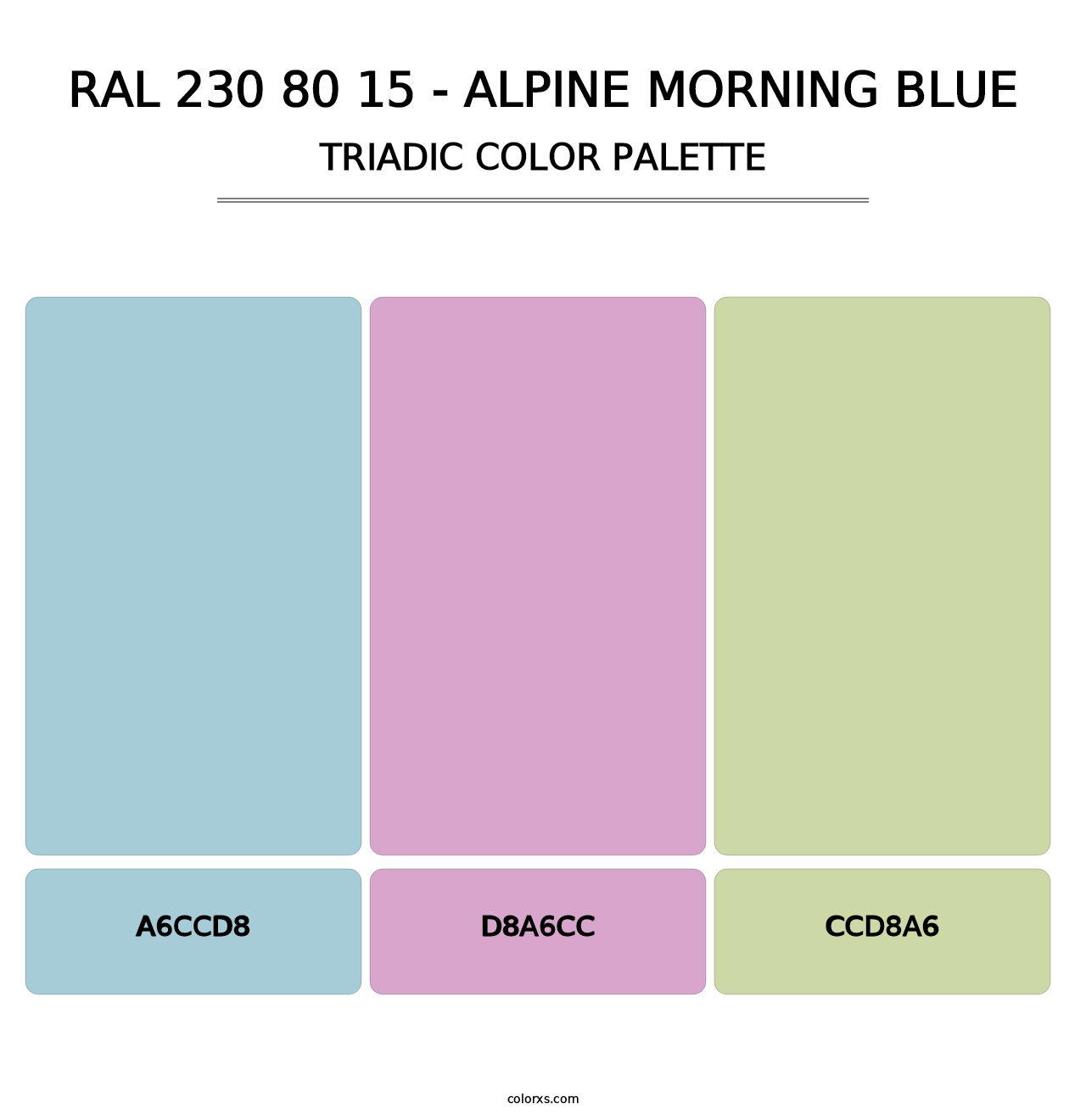RAL 230 80 15 - Alpine Morning Blue - Triadic Color Palette
