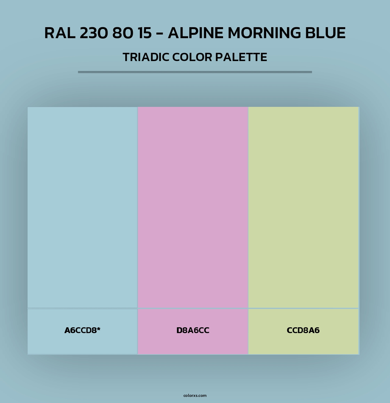 RAL 230 80 15 - Alpine Morning Blue - Triadic Color Palette