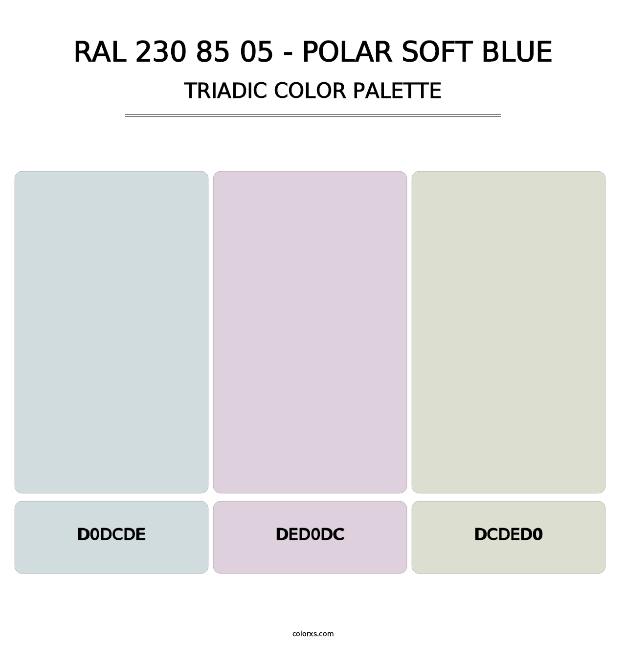RAL 230 85 05 - Polar Soft Blue - Triadic Color Palette