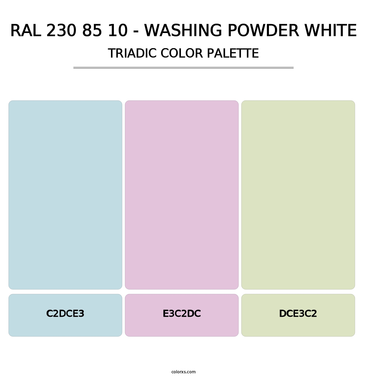 RAL 230 85 10 - Washing Powder White - Triadic Color Palette