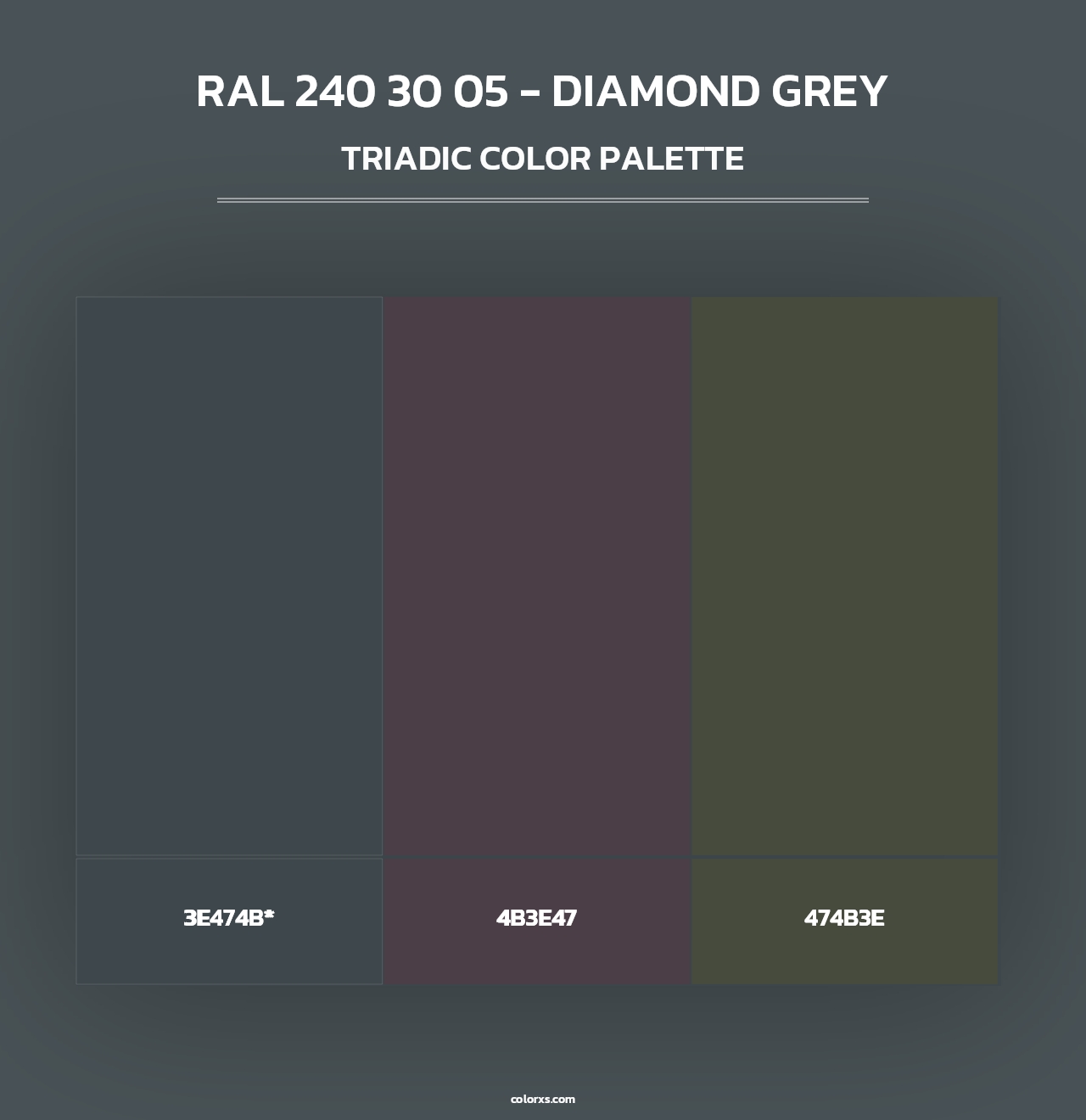 RAL 240 30 05 - Diamond Grey - Triadic Color Palette