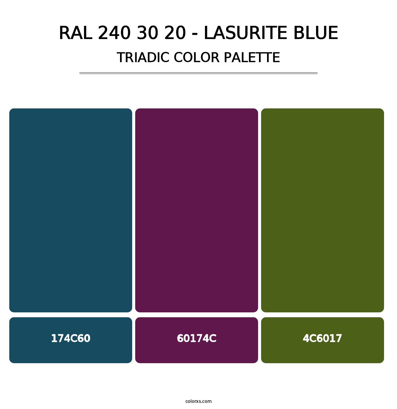 RAL 240 30 20 - Lasurite Blue - Triadic Color Palette