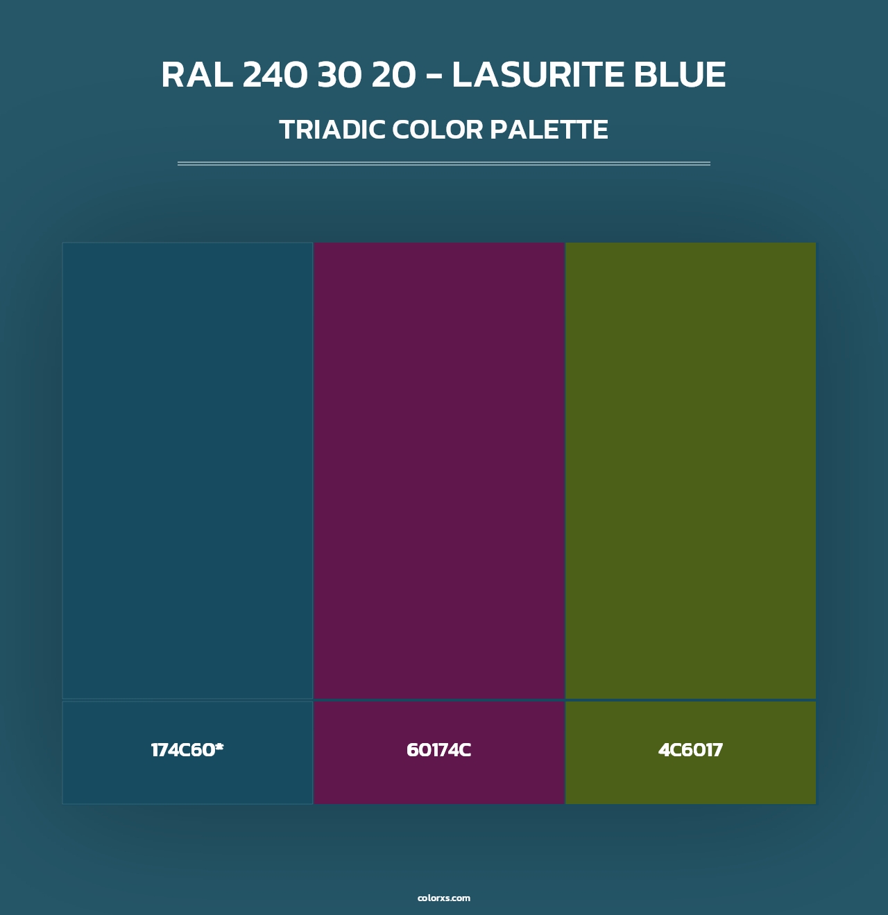 RAL 240 30 20 - Lasurite Blue - Triadic Color Palette
