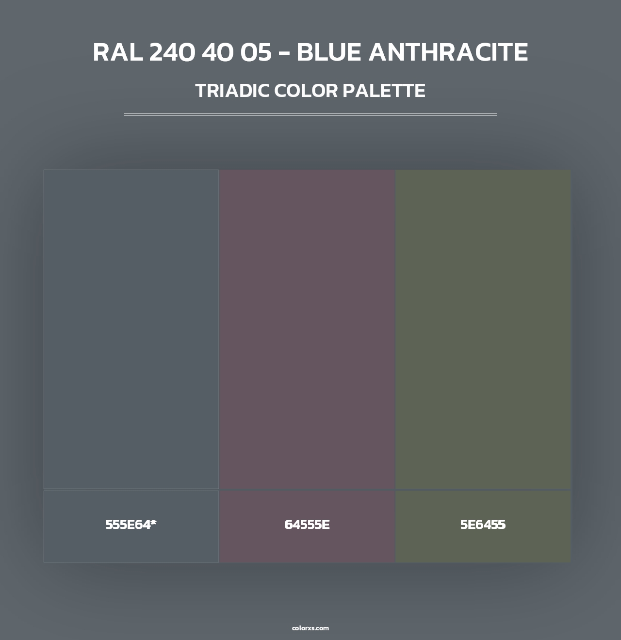 RAL 240 40 05 - Blue Anthracite - Triadic Color Palette
