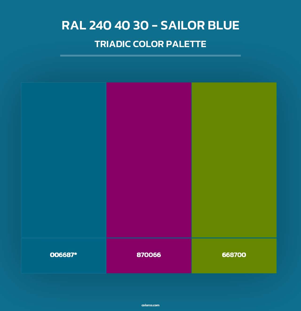 RAL 240 40 30 - Sailor Blue - Triadic Color Palette