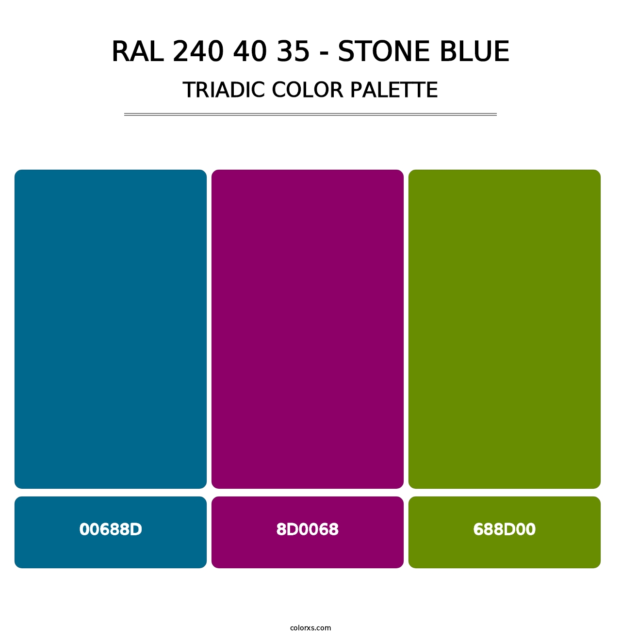 RAL 240 40 35 - Stone Blue - Triadic Color Palette