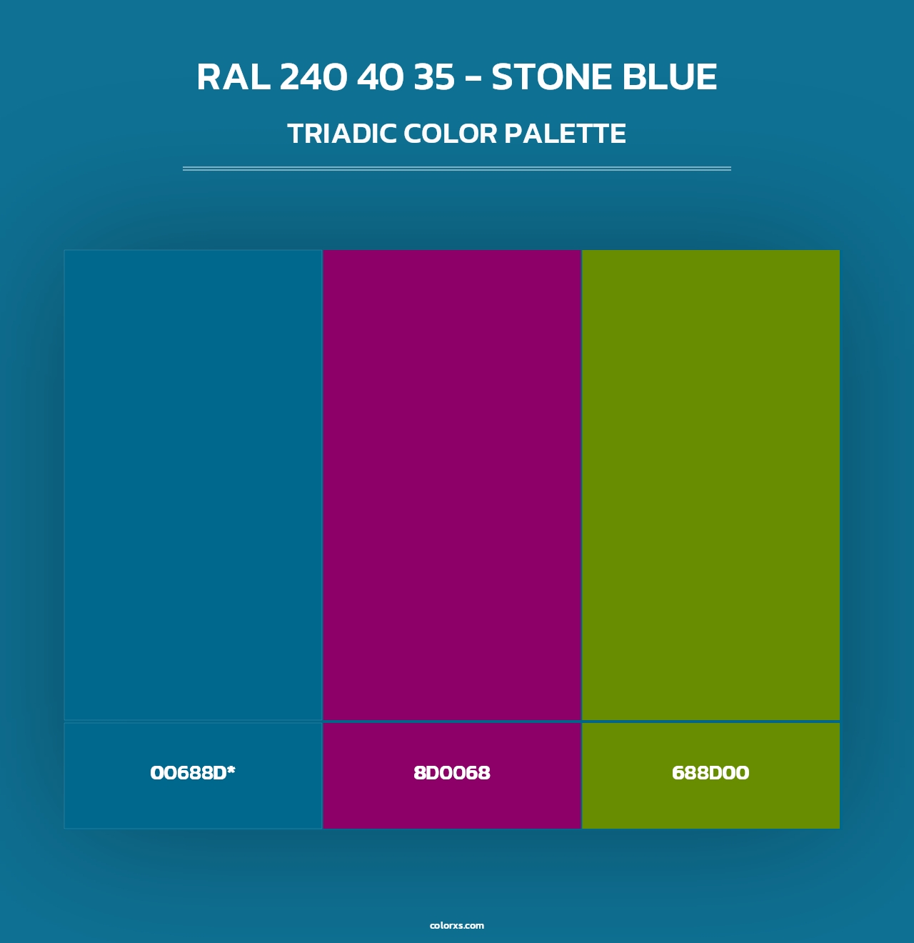 RAL 240 40 35 - Stone Blue - Triadic Color Palette