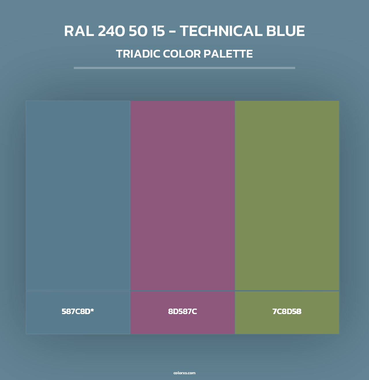 RAL 240 50 15 - Technical Blue - Triadic Color Palette
