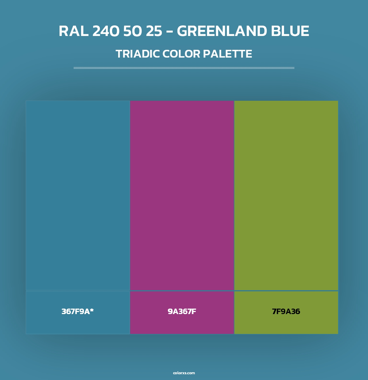 RAL 240 50 25 - Greenland Blue - Triadic Color Palette