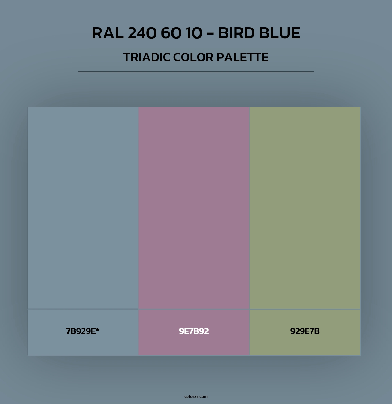 RAL 240 60 10 - Bird Blue - Triadic Color Palette