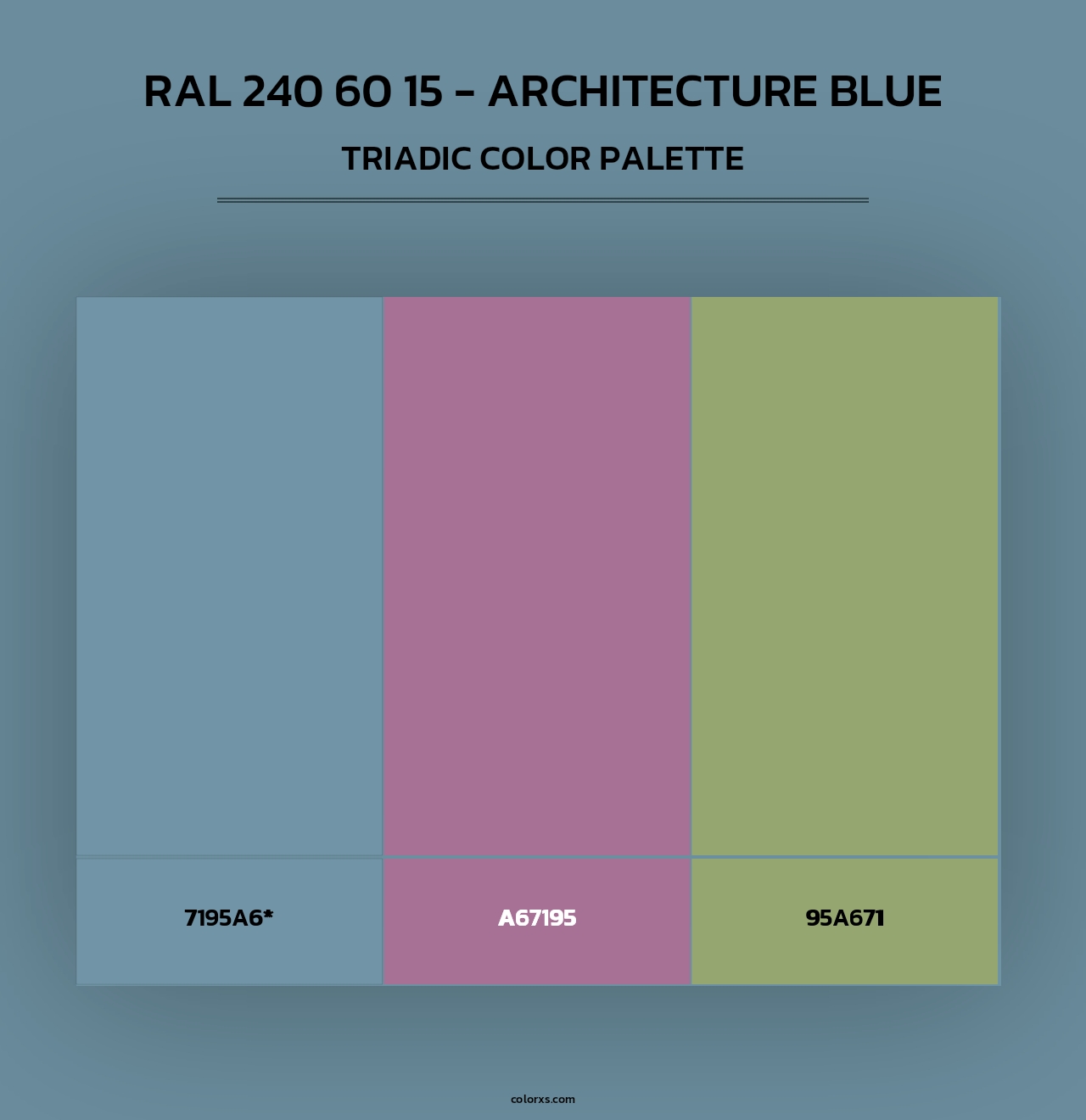 RAL 240 60 15 - Architecture Blue - Triadic Color Palette