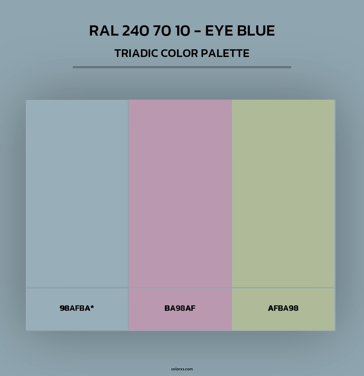 RAL 240 70 10 - Eye Blue - Triadic Color Palette