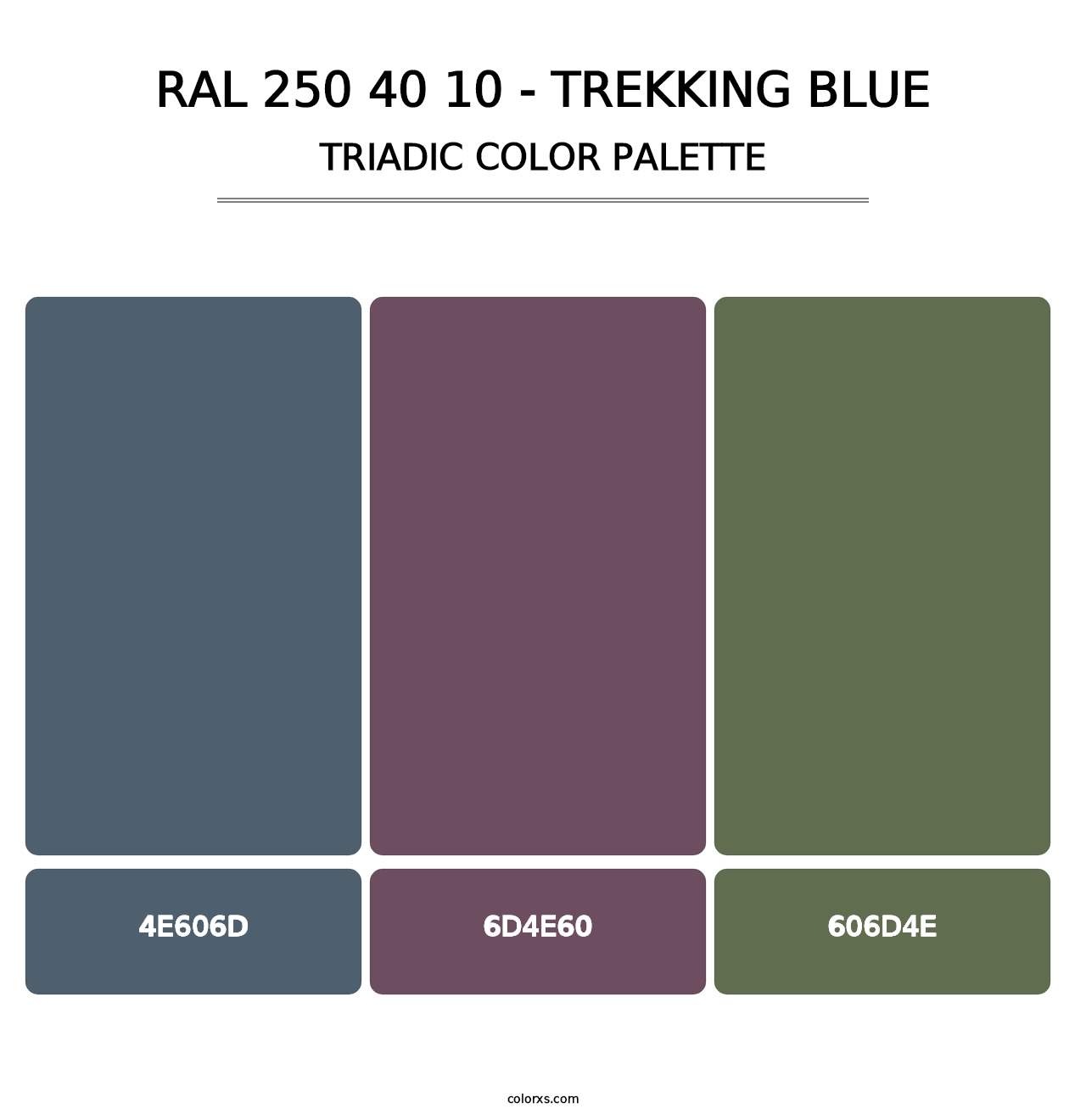 RAL 250 40 10 - Trekking Blue - Triadic Color Palette