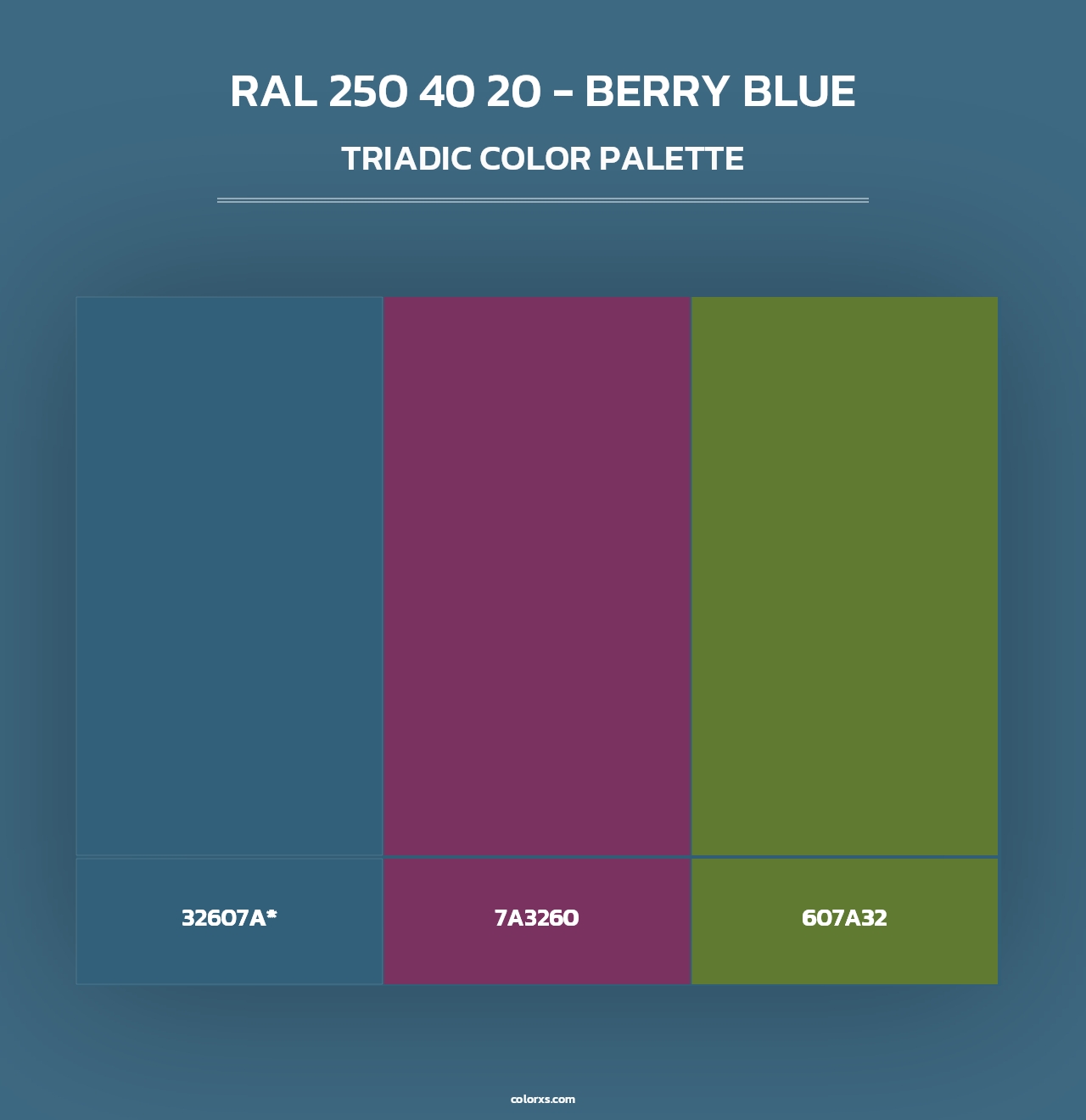 RAL 250 40 20 - Berry Blue - Triadic Color Palette