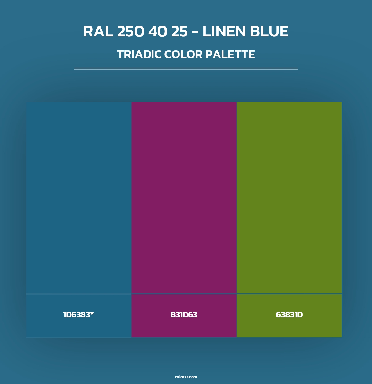 RAL 250 40 25 - Linen Blue - Triadic Color Palette
