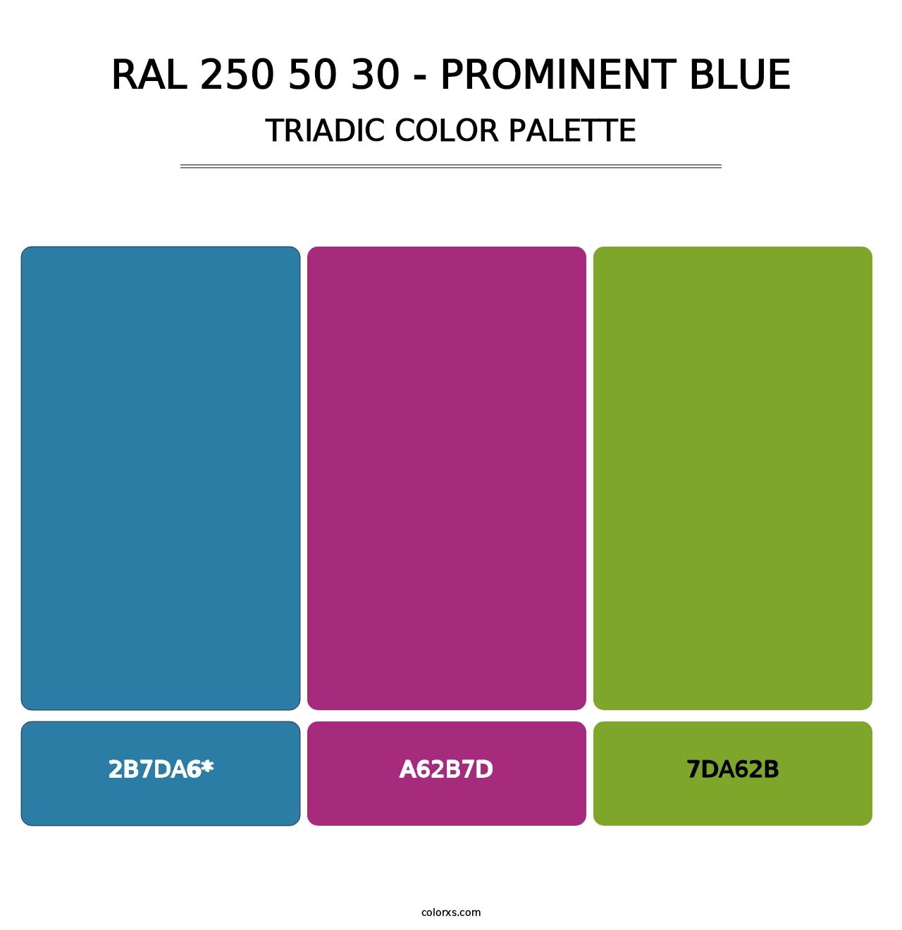 RAL 250 50 30 - Prominent Blue - Triadic Color Palette