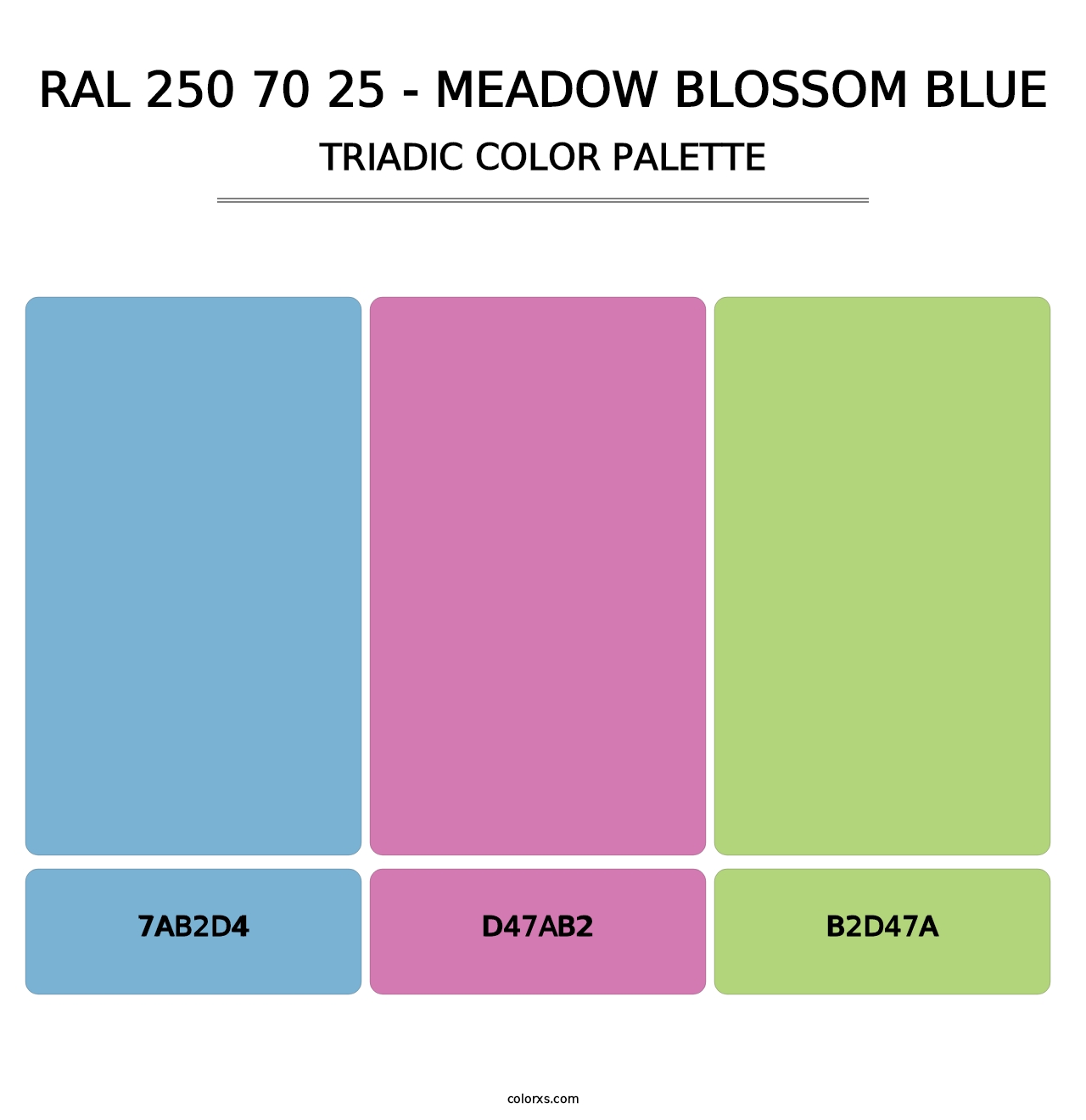 RAL 250 70 25 - Meadow Blossom Blue - Triadic Color Palette