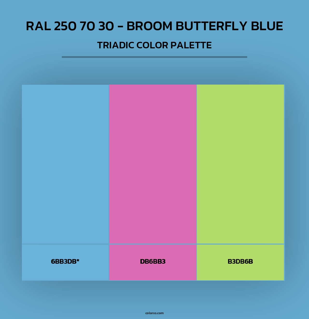 RAL 250 70 30 - Broom Butterfly Blue - Triadic Color Palette