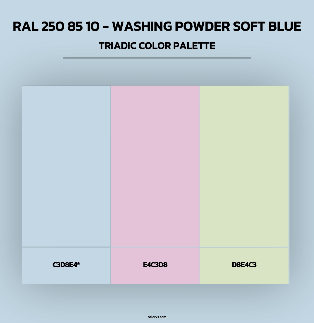 RAL 250 85 10 - Washing Powder Soft Blue - Triadic Color Palette