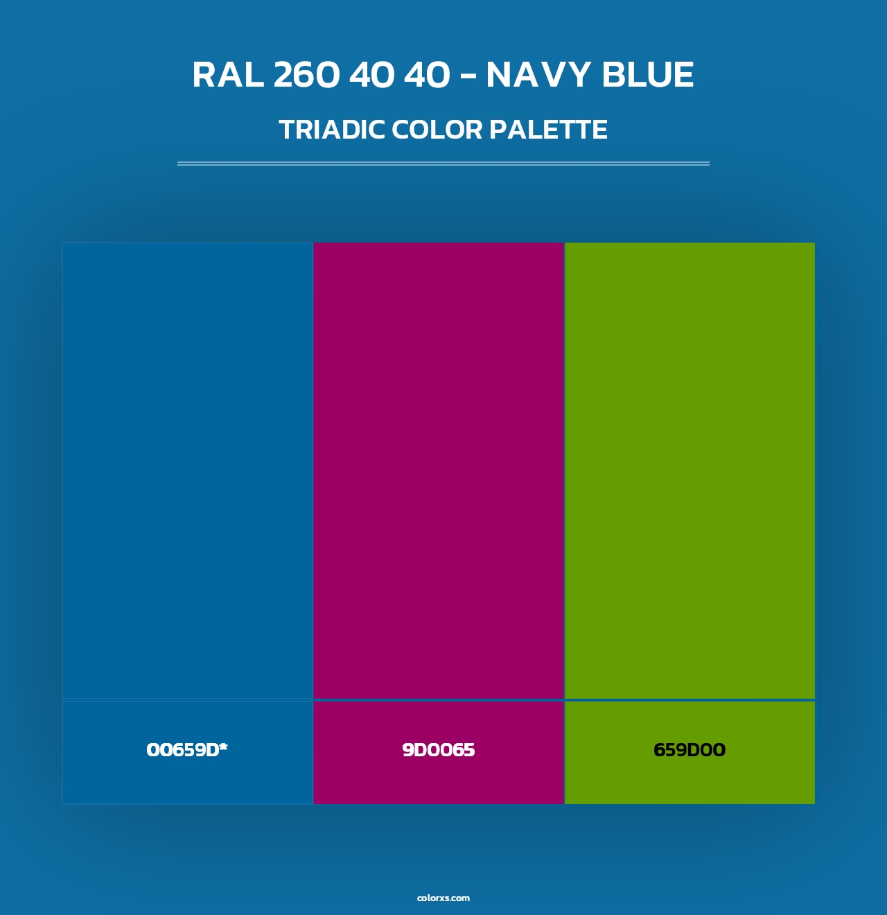 RAL 260 40 40 - Navy Blue - Triadic Color Palette