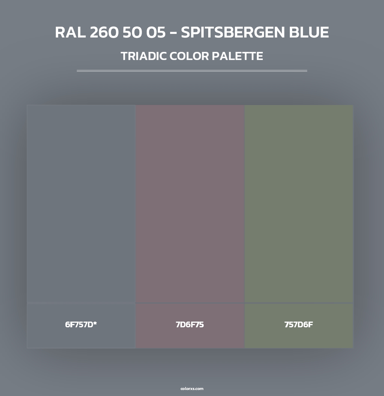 RAL 260 50 05 - Spitsbergen Blue - Triadic Color Palette