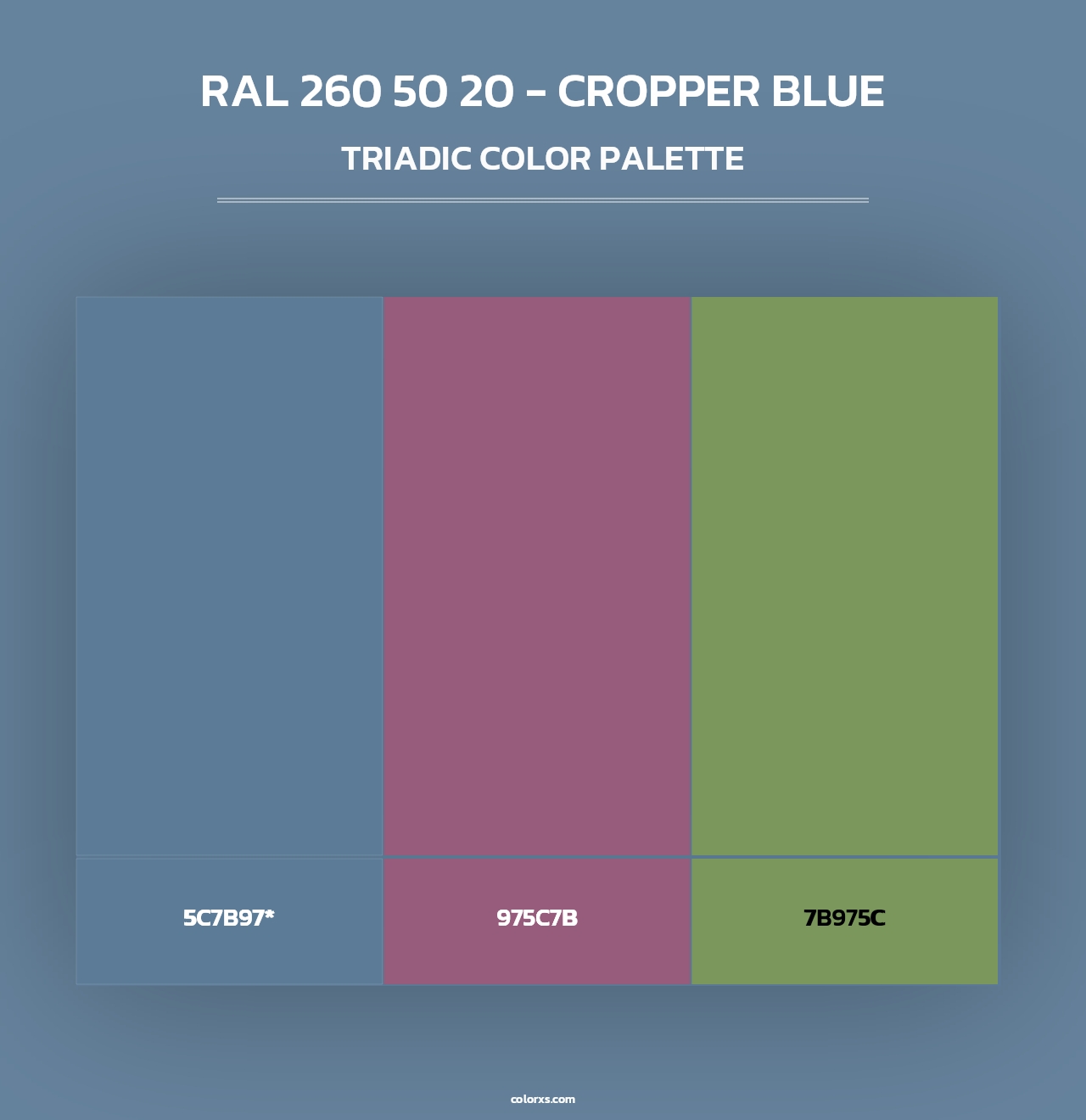 RAL 260 50 20 - Cropper Blue - Triadic Color Palette