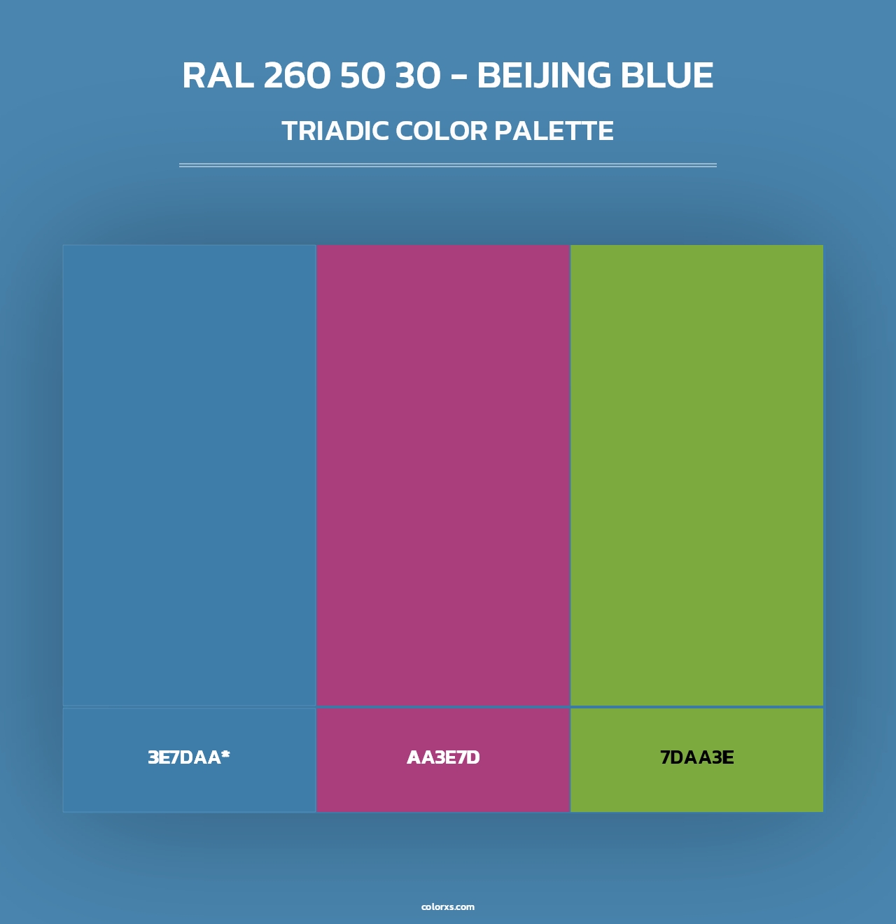 RAL 260 50 30 - Beijing Blue - Triadic Color Palette