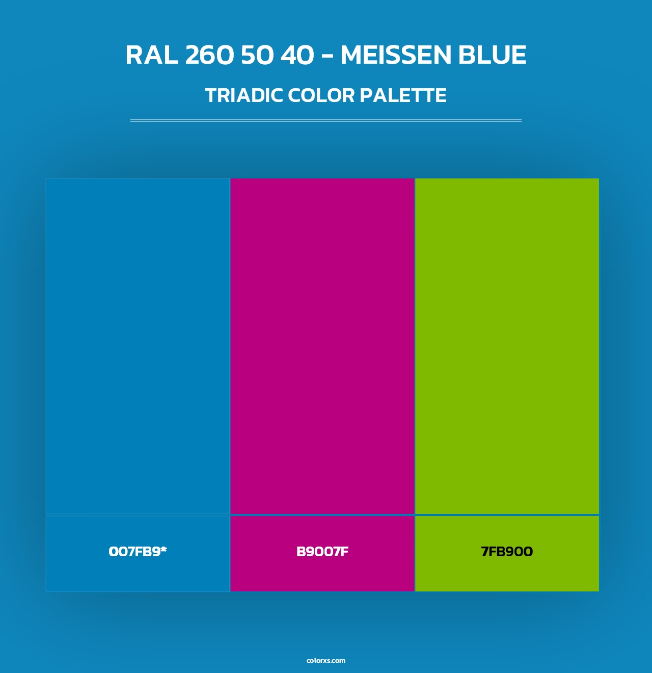 RAL 260 50 40 - Meissen Blue - Triadic Color Palette