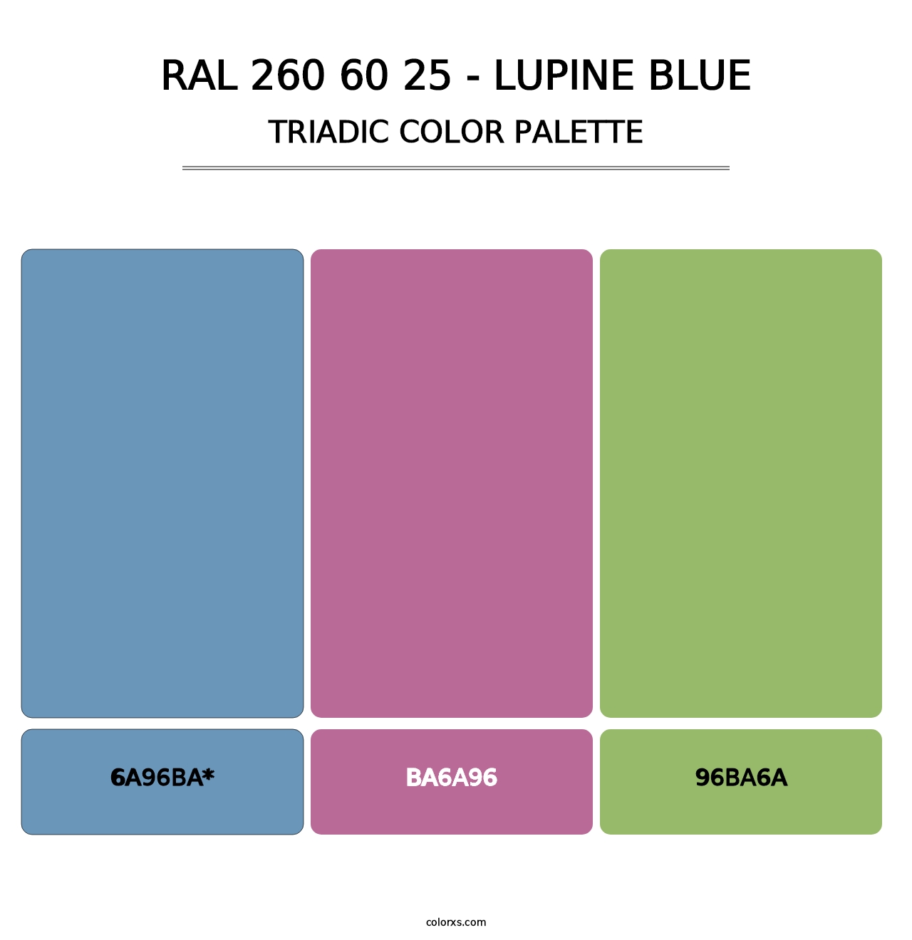 RAL 260 60 25 - Lupine Blue - Triadic Color Palette