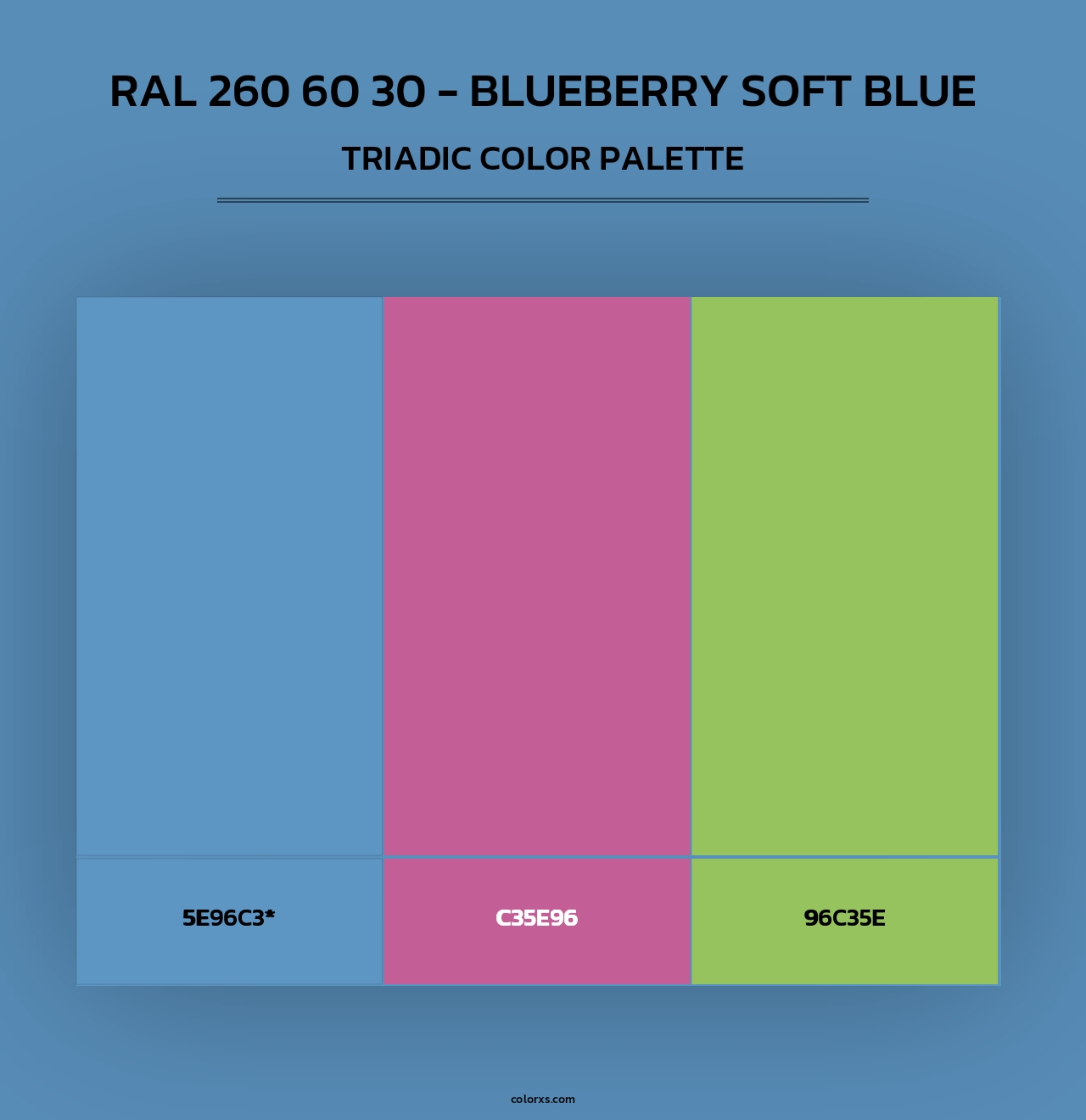 RAL 260 60 30 - Blueberry Soft Blue - Triadic Color Palette