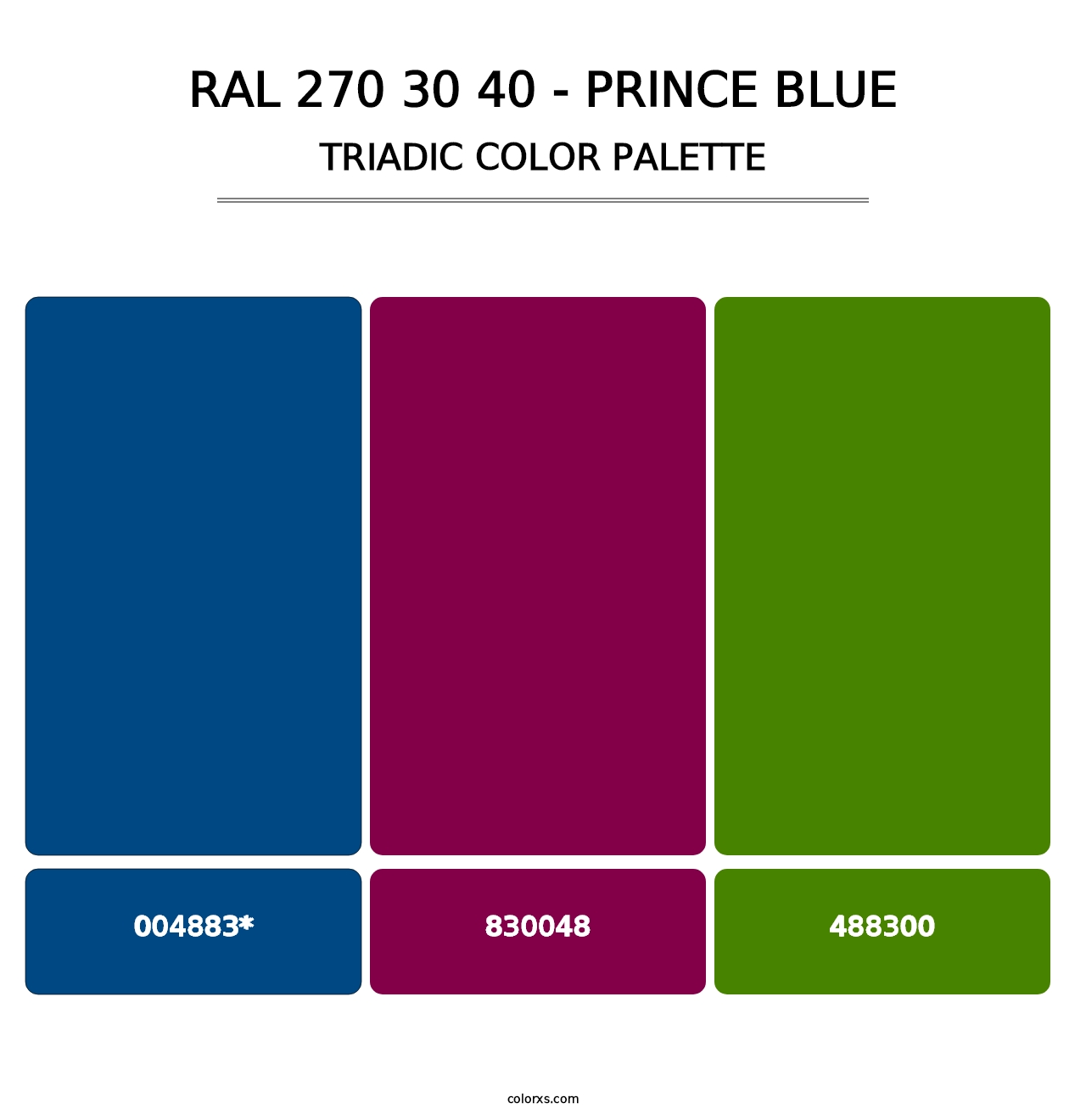 RAL 270 30 40 - Prince Blue - Triadic Color Palette