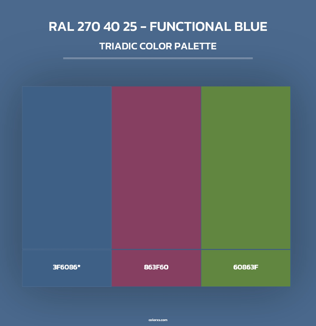 RAL 270 40 25 - Functional Blue - Triadic Color Palette