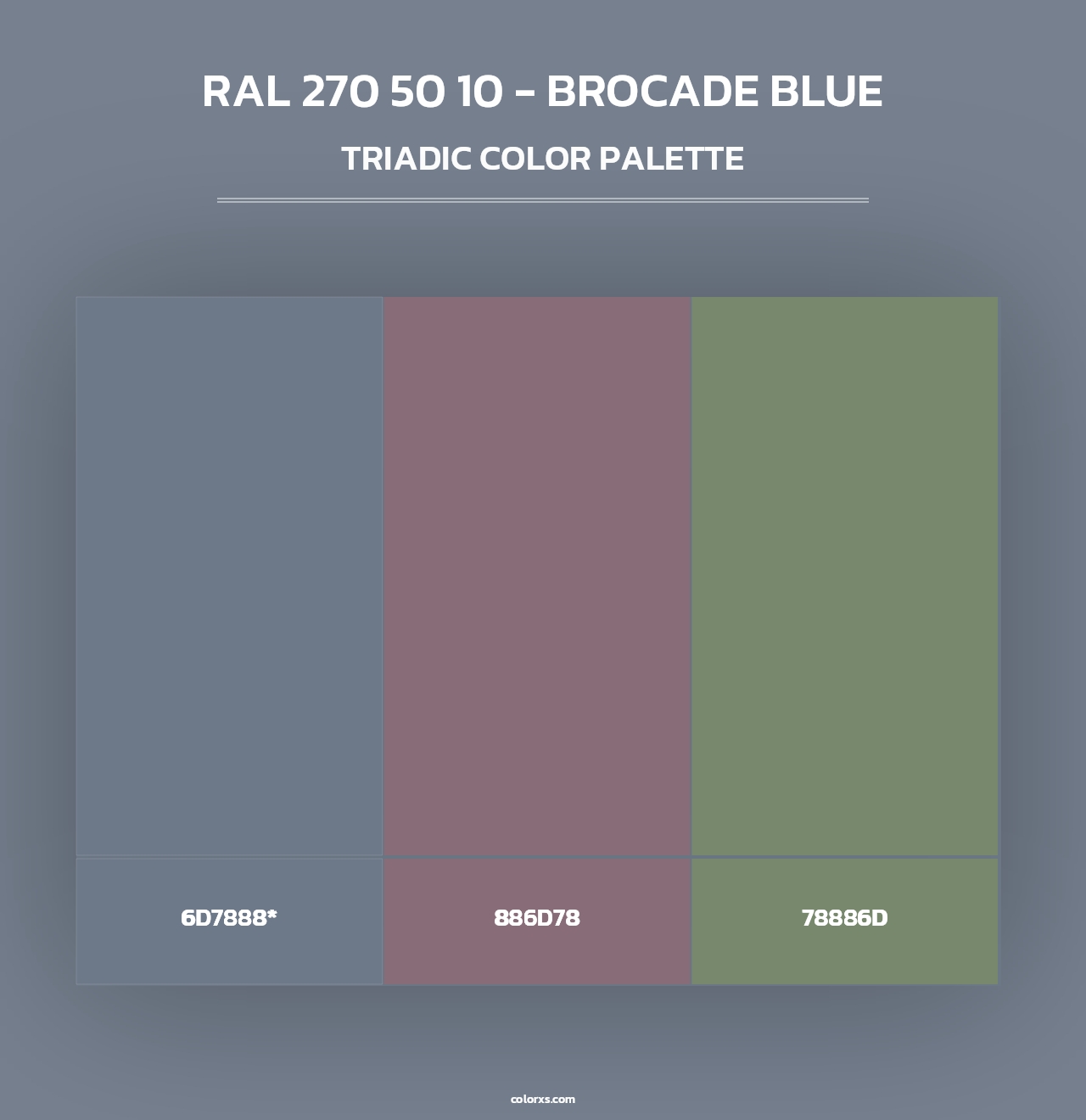 RAL 270 50 10 - Brocade Blue - Triadic Color Palette