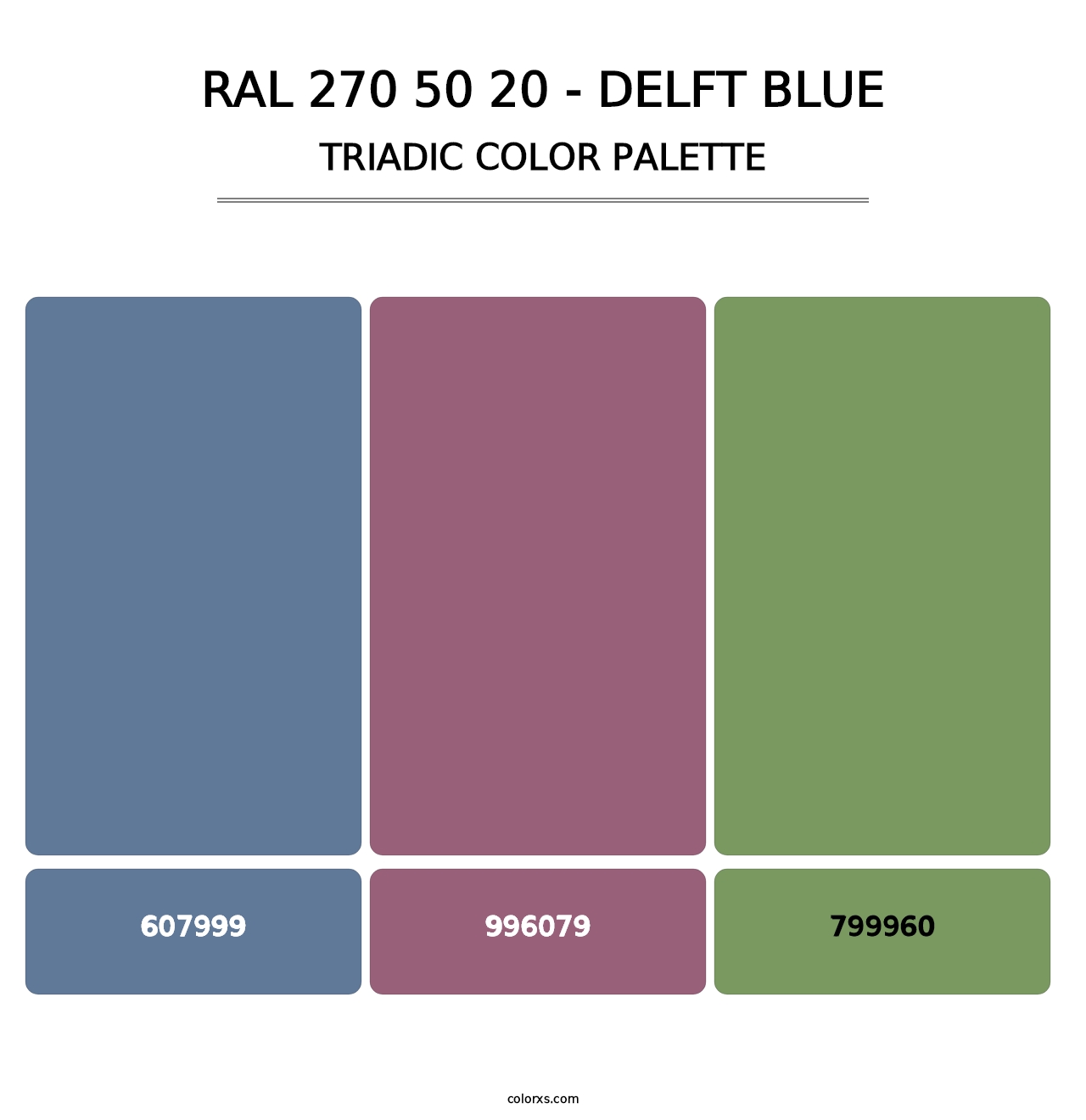 RAL 270 50 20 - Delft Blue - Triadic Color Palette