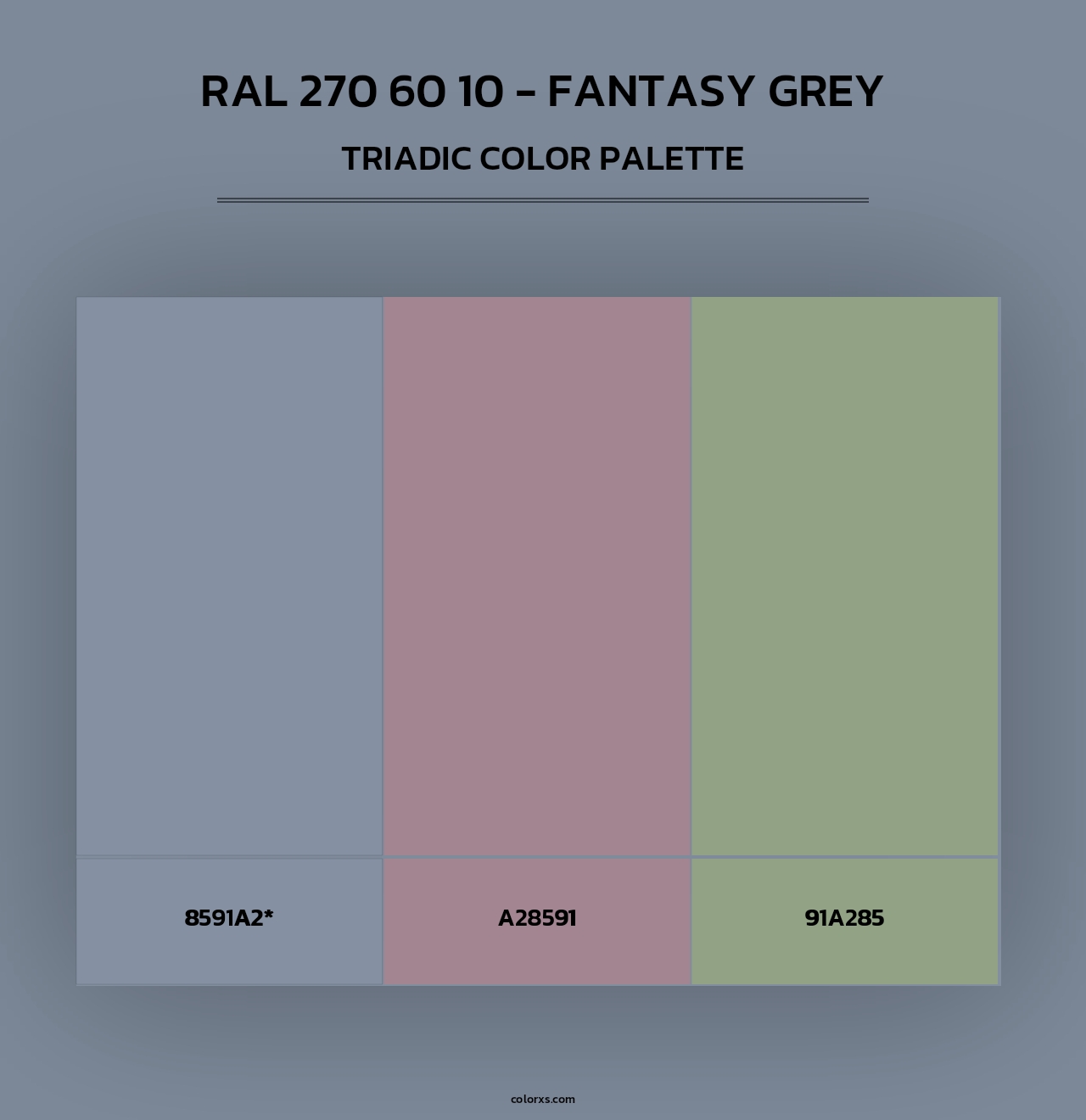 RAL 270 60 10 - Fantasy Grey - Triadic Color Palette